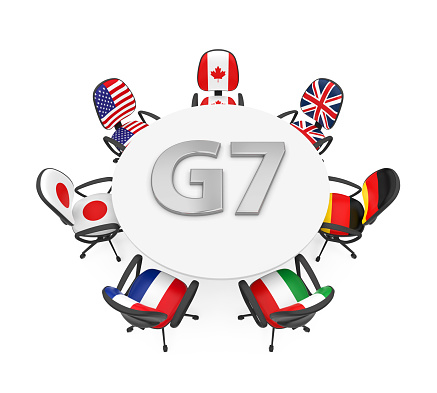 G7 Countries Summit Meeting Concept isolated on white background. 3D render