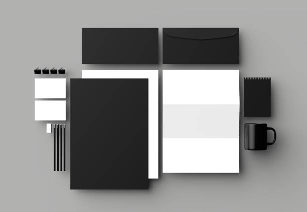 istock Corporate identity stationery mock up isolated on light gray background. 3D illustration. 974617618