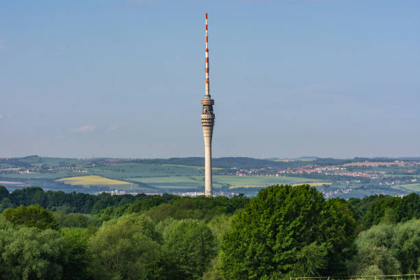 Dresden TV Tower Dresden TV Tower,252 m high,opened 1969,closed 1991 elbe valley stock pictures, royalty-free photos & images