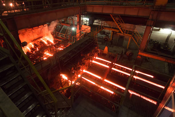 istock Continuous casting machine at the metallurgical plant 974637222