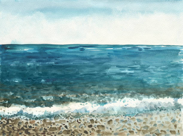 istock Ocean watercolor hand painting illustration 974660382