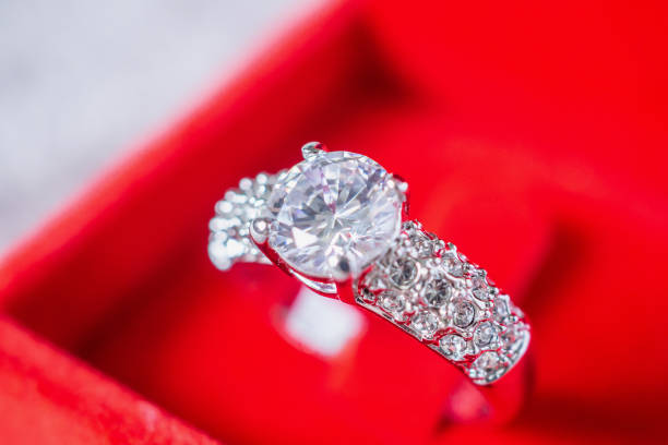 istock engagement wedding diamond ring in red jewelry gift box 974664094