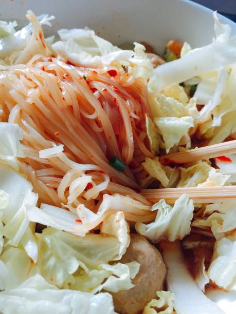 istock Thai noodles with meat ball in bowl 974670902