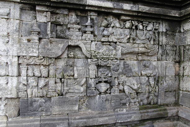 istock Beautiful bas-relief as wall decor carved in stone 974671288