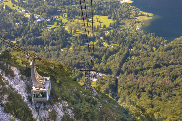 istock Gondola ski lift in mountain area 974672744