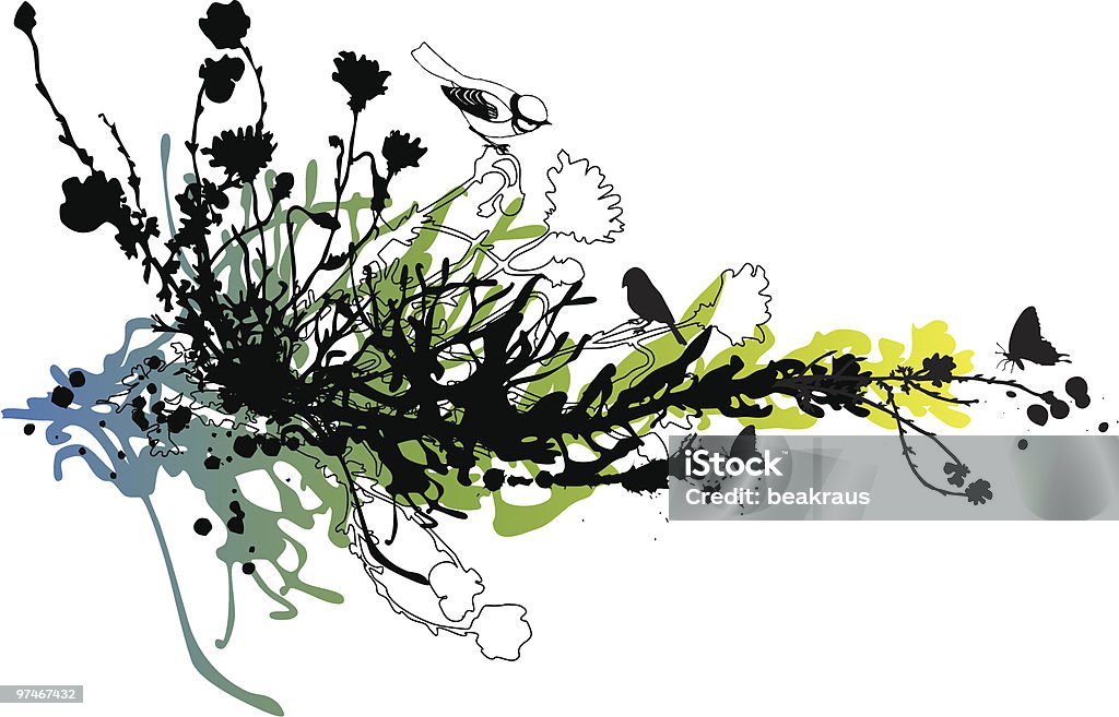 Abstrait fond floral - clipart vectoriel de Aile d'animal libre de droits