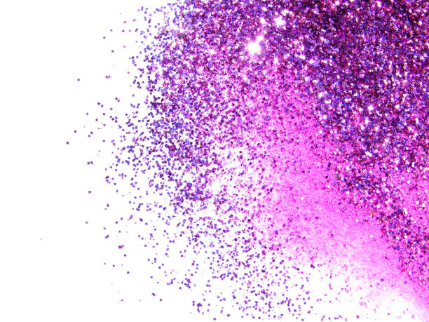 istock Purple glitter sparkles on white background 974677032