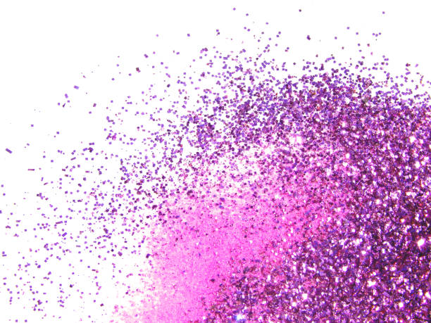 istock Purple glitter sparkles on white background 974677624