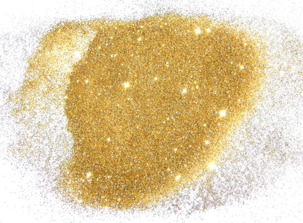 istock Textured background with golden glitter sparkle on white 974679558