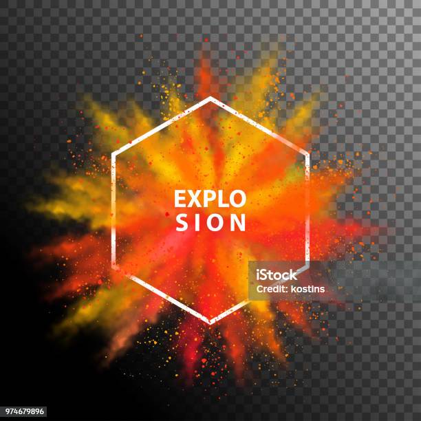 Vector Colorful Explosion Stock Illustration - Download Image Now - Exploding, Talcum Powder, Colors