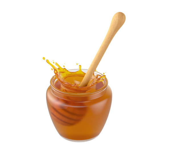 istock Glass jar with honey and dipping 974684512