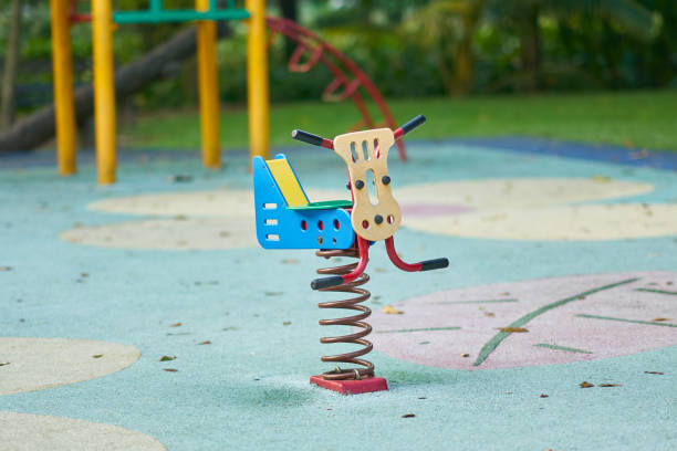Spring see saw or toy in playground