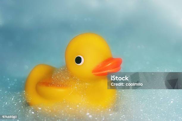 Yellow Rubber Ducky Stock Photo - Download Image Now - Blue, Bubble, Color Image