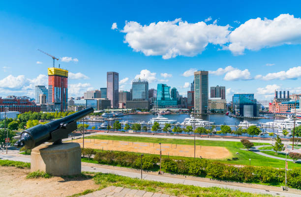 istock baltimore,maryland,usa. 09-07-17 :  Baltimore skyline on sunny day. 974694536