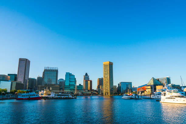 istock baltimore,md,usa. 09-07-17: baltimore  inner harbor  on sunny day. 974695016