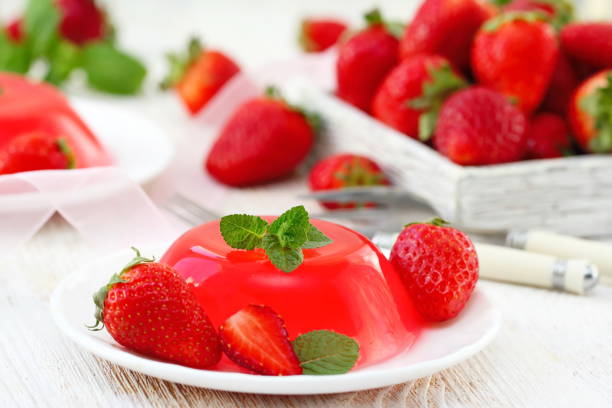 istock Fruit jelly with fresh strawberry 974697650