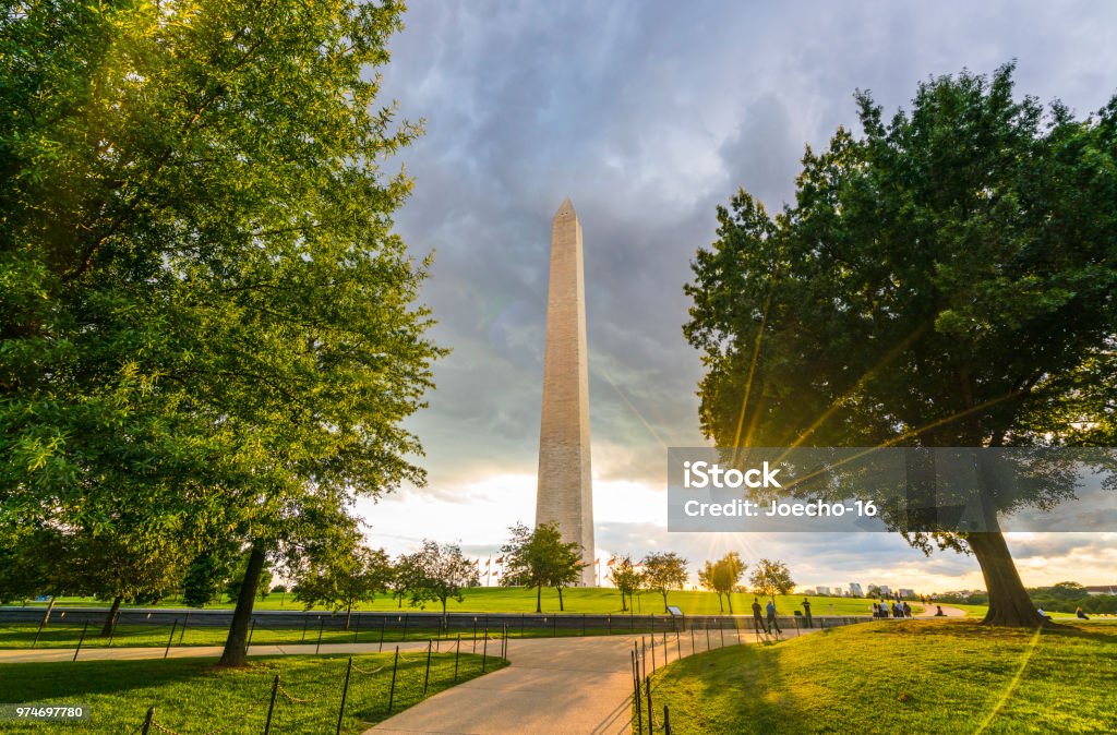 Washington dc, Washington monument, coucher de soleil. - Photo de Washington DC libre de droits