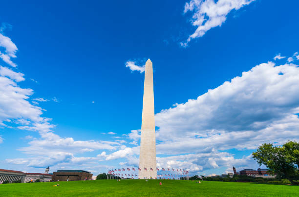 istock washington dc,Washington monument on sunny day with blue sky background. 974697798