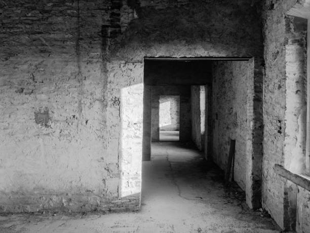 istock Decrepit centuries-old abandoned building, indoors 974699060