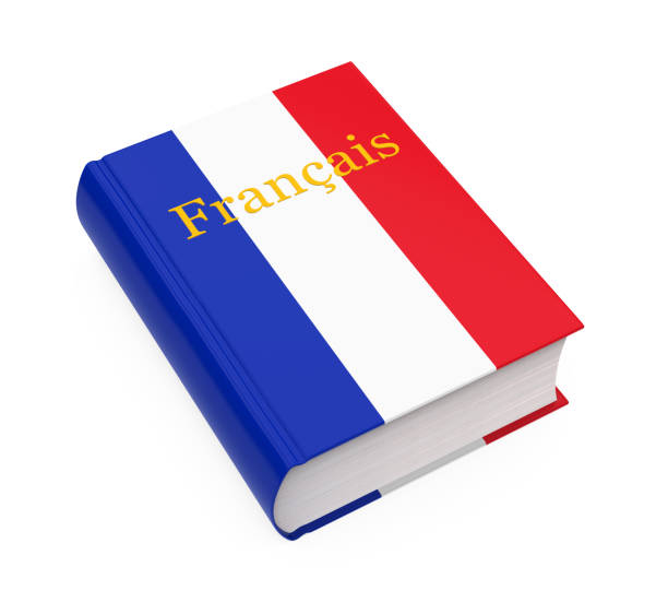 libro diccionario francés aislado - french culture dictionary france text fotografías e imágenes de stock