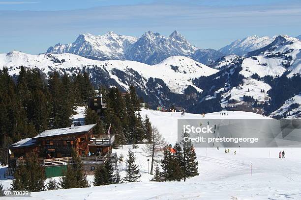 Alpine Ski Slope And Restaurant Stock Photo - Download Image Now - Activity, Austria, Color Image