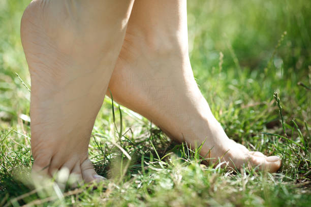 istock female legs walking on green grass 974714200