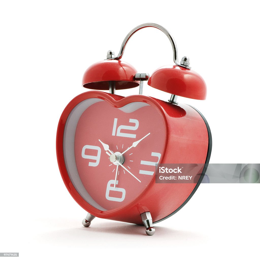 Coração vermelho-relógio - Foto de stock de Cronômetro - Instrumento para medir o tempo royalty-free