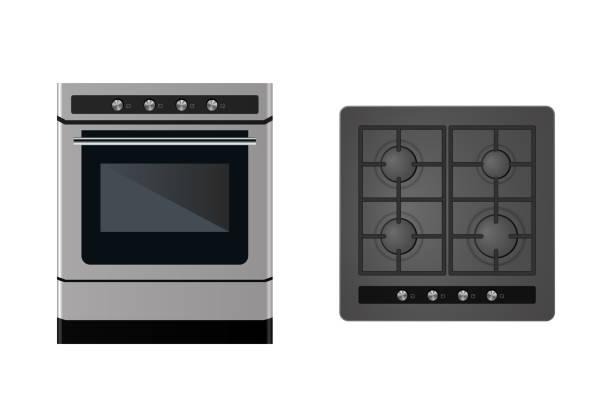 ilustrações de stock, clip art, desenhos animados e ícones de kitchen gas stove. - stove top