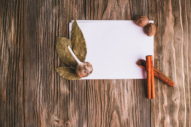 istock Various colorful kinds of spices on rustic wooden table, top view with copy space 974719106