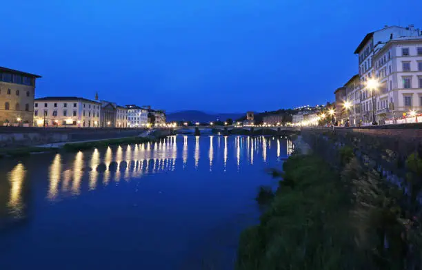 Photo of blue hour photography - night landscape of Florence or Firenze city Italy