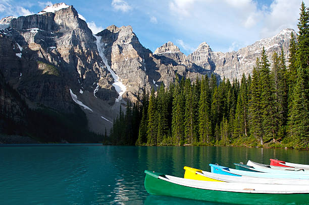 istock Canoes at Moraine Lake 97473794