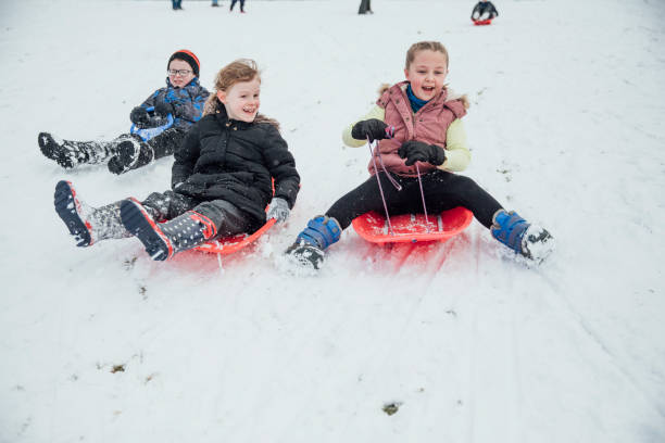 istock Children on Sleds in the Park 974739072