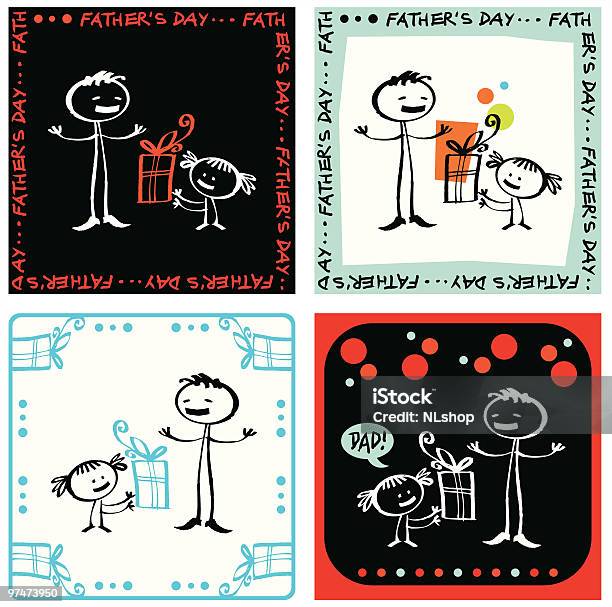 Dia Do Pai - Arte vetorial de stock e mais imagens de Amor - Amor, Banda desenhada - Produto Artístico, Comemoração - Conceito