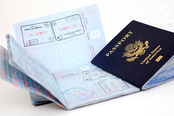 нам паспорта - passport old usa id card стоковые фото и изображения