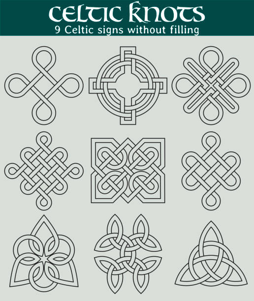 Celtas sinais sem enchimento - ilustração de arte em vetor