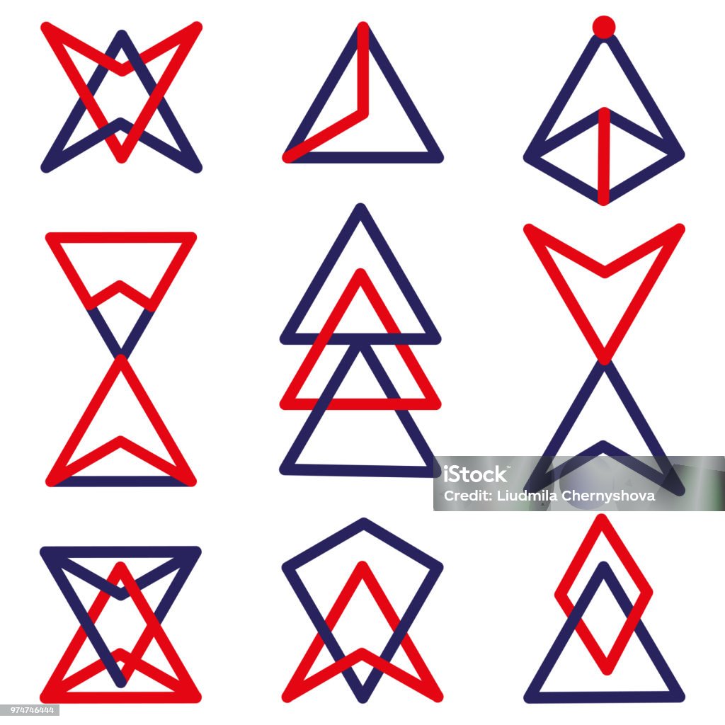 Tập Hợp Các Logo Hình Học Làm Bằng Hình Tam Giác Và Kim Tự Tháp ...
