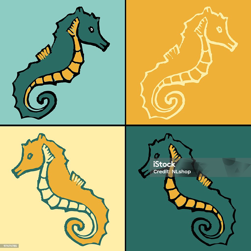 sea horse Zeichnung - Lizenzfrei Exotik Vektorgrafik