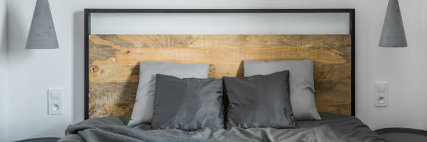 istock Bedroom with wooden bed 974754194