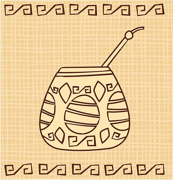 Vector illustration of Calabash with Bombilla