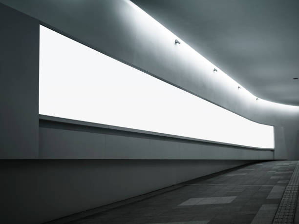 istock Blank Banner Lcd scree Panorama display in Public building 974785536