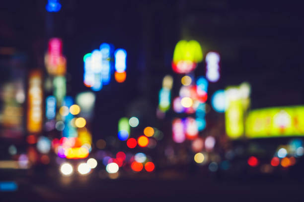 istock Colourful light City at Night Blur Abstract Background 974786222