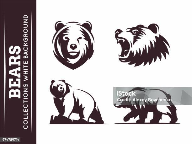 Bears Collections Stock Illustration - Download Image Now - Bear, Grizzly Bear, Icon Symbol
