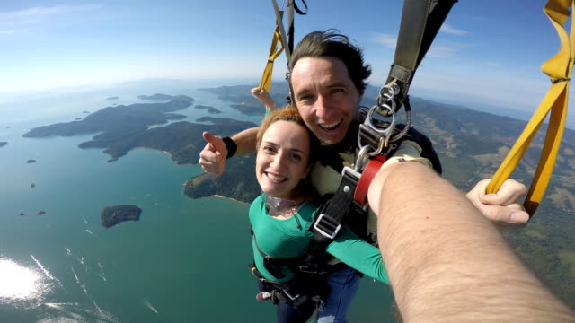 Paragliding selfie portrait beauty woman