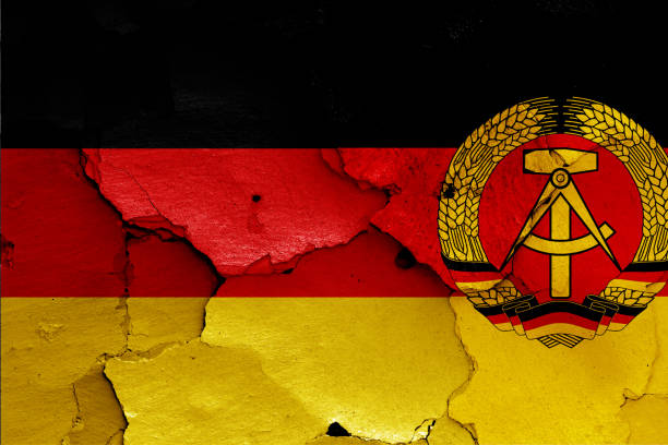 German Bundestag elections with German flag and election cross isolated on white