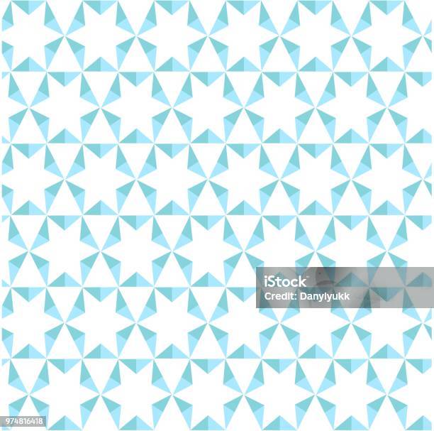 Blue And White Geometric Trigonal Seamless Pattern Design Element Stock ...