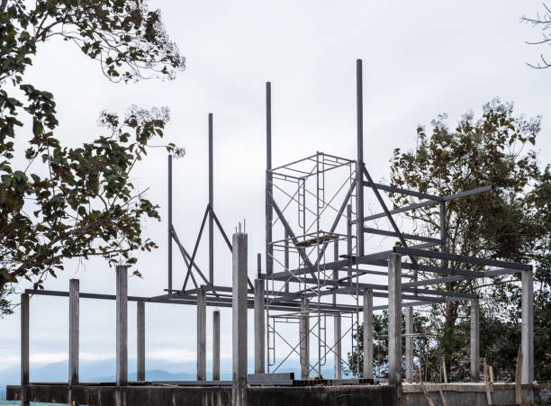 istock Pavilion is under construction in the country temple. 974820262