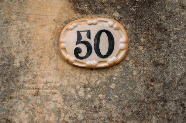 istock Yellow wall with number 