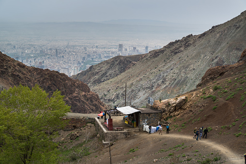 Trek to Tochal Mountain from Darband village in northern Tehran, Iran