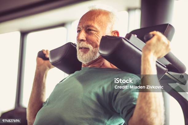 Hard Exercise Stock Photo - Download Image Now - Senior Adult, Exercising, Senior Men