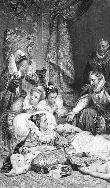 Death of Queen Elizabeth I (Dying Concept)  elizabeth i of england photos stock illustrations